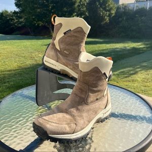 Merrell Tundra Womens Size 8.5 Brown Thinsulate Polartec Waterproof Snow Boots